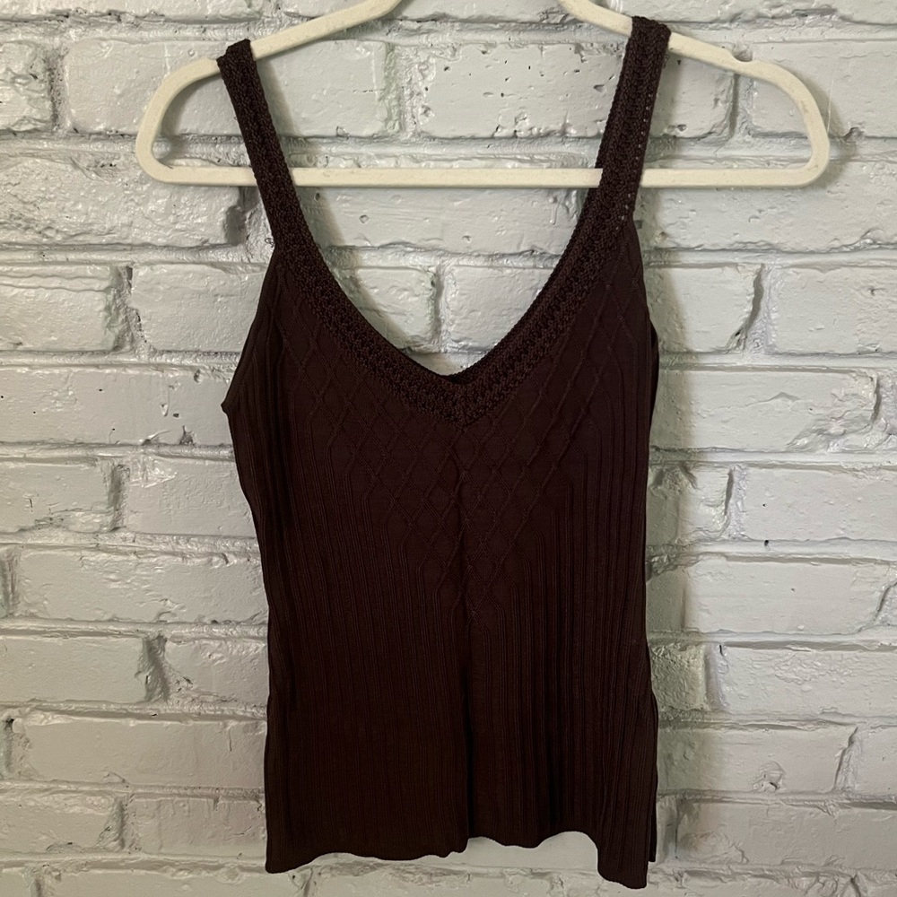 White House Black Market diamond stitch knit sweater tank sleeveless